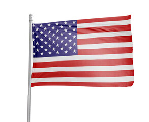 United States national flag on white background.
