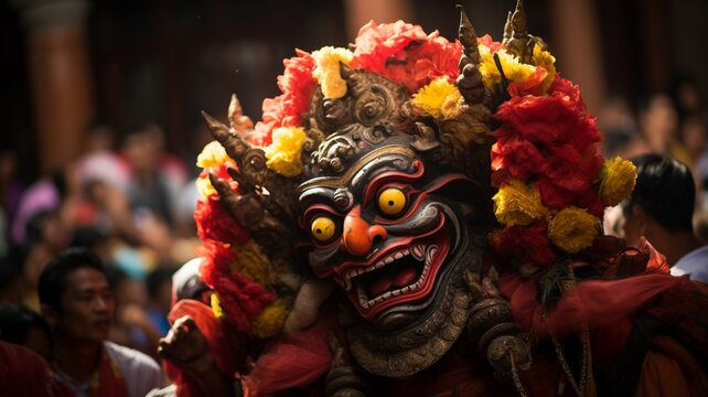Bhairava hanuman durbar Indra jatra festival kathmandu nepal image Ai generated art