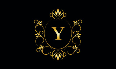 Stylish elegant monogram with initial letter Y, elegant modern logo design