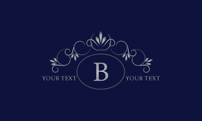 Elegant floral monogram design template with initial B. Vector illustration design for invitation, menu, company brand, cosmetics.