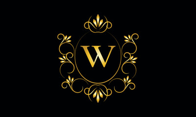 Stylish elegant monogram with initial letter W, elegant modern logo design