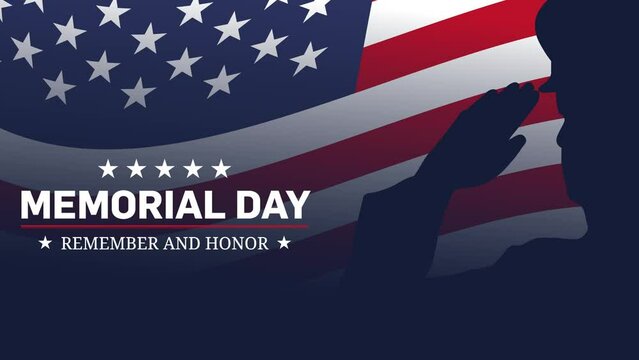 Memorial Day - Remember and honor with USA flag, Vector illustration. Memorial Day concept banner with salute vector illustration.