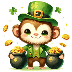 little animal holding a jar of gold