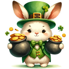 little animal holding a jar of gold