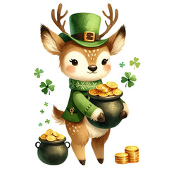 little animal holding a jar of gold