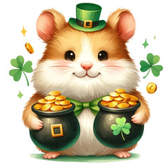 little animal holding a jar of gold