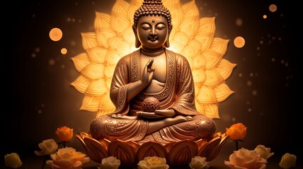 Obraz premium Vesak happy day full moon circle stock photos Ai generated art