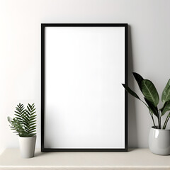 Artificial Intelligence vertical mockup for your own artworks, template frame