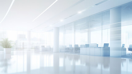 Blurred empty empty office, Abstract light blur on office interior background for design