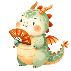 dragon holding a fan