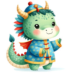 Dragon wearing Chinese clothes