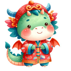Dragon wearing Chinese clothes