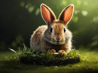 Fototapeta premium A cute rabbit in the grass
