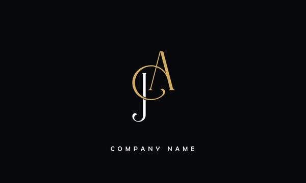 AJ, JA, A, J Abstract Letters Logo Monogram