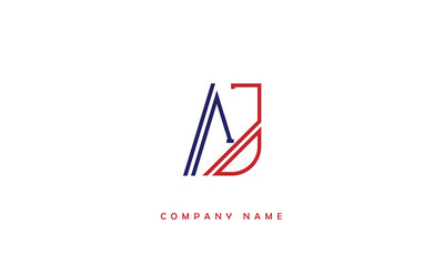 AJ, JA, A, J Abstract Letters Logo Monogram