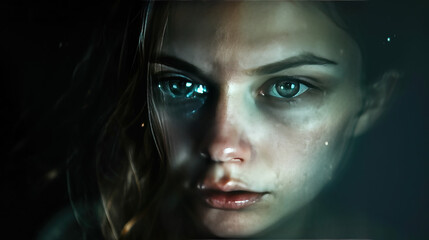 The look of a man with a beautiful eye, a black pupil emphasizing the eye with a mesmerizing effect, making you fall in love