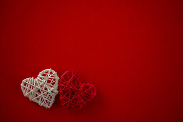 red and white heart on a  red background, valentines day theme