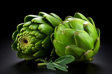 Obraz premium Artichoke isolated on white background created with Generative Ai