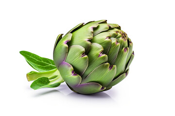 Obraz premium Artichoke isolated on white background created with Generative Ai