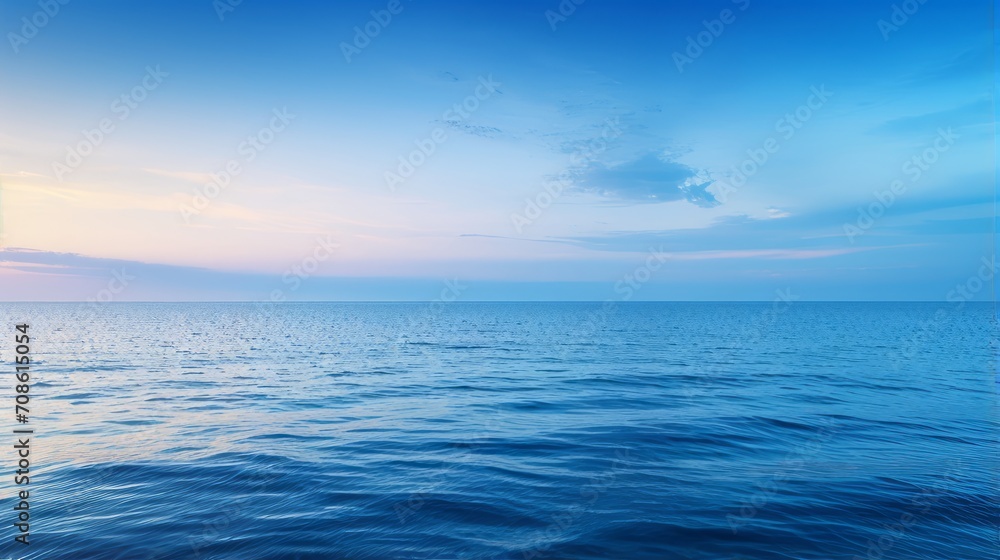 Poster Oceanic Blue Serenity  Serenity of oceanic blue gradient