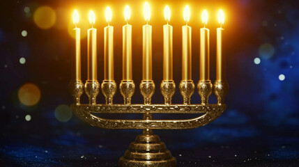 menorah with candles