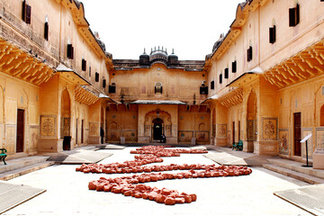 street in Nahargrah Fort Hall in Jaipur Rajasthan India Gulabi Fort of Marwad