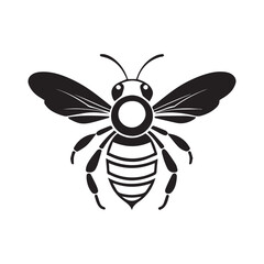 fly bee macro nature wing bug honey wasp flower isolated vector logo style icon design illustration