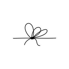 Hand drawn doodle stroke ribbon bow