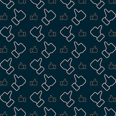 Like thumb vector art design repeating pattern colorful illustration background