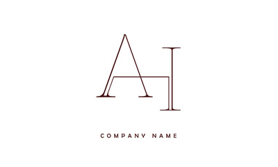 AH, HA, A, H Abstract Letters Logo Monogram