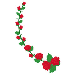 frame of red rose garland illustration 