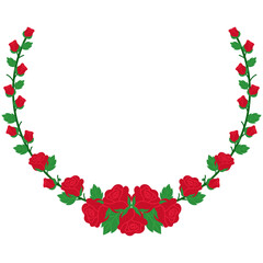 frame of red rose garland illustration 