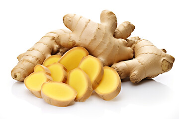 Ginger isolated on white background created with Generative Ai