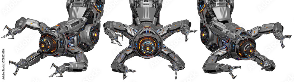 Fototapete robotic arm or advanced mechanical hand computing different movements. industrial robot manipulator.
