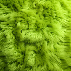 Obraz premium Top view of curling lime fur texture. Lime sheepskin wallpaper twist. A fur pattern.