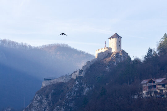 Architectur background with Uzice castle