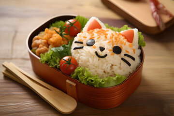 rice with vegetables japanese bento