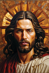  realistic portrait face of the Lord Jesus