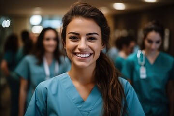 Confident female healthcare professional smiling at the camera