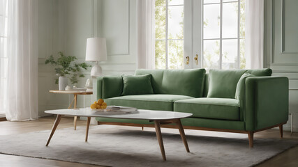 A light green living room