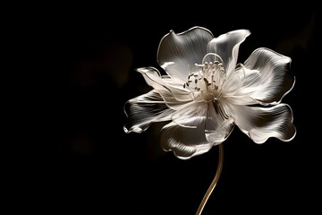 white flower on black background - Powered by Adobe