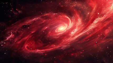 Crimson Cosmos: Fiery Red and Deep Maroon Swirling in Galactic Patterns