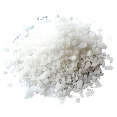 Pristine White Sea Salt Crystals Heap Isolated on transparent Background for Culinary and Wellness Use