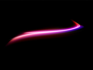 pink glowing shiny lines effect vector background. Luminous white lines of speed. Light glowing effect. Light trail wave, fire path trace line and incandescence curve twirl.