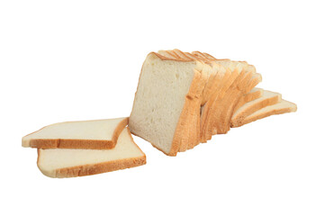 Close up image of cut of loaf bread on transparent background png