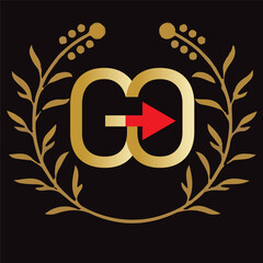 GO letter branding logo design with a leaf..
