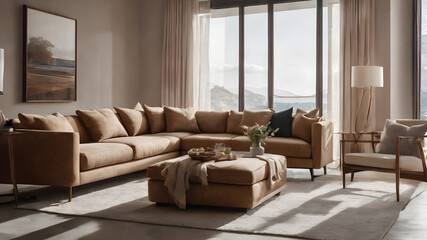A light brown living room