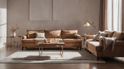 A light brown living room