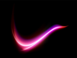 Vector glowing light lines. Neon light, light effect PNG. pink line light PNG, magical glow, shine.