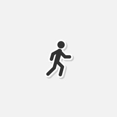  Person walking or walk sign sticker isolated on gray background